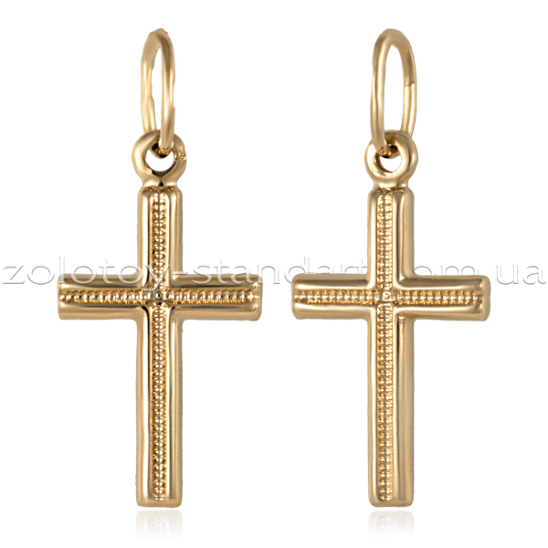 Золотой крестик 2850 детальное изображение ювелирного изделия Декоративные золотые крестики