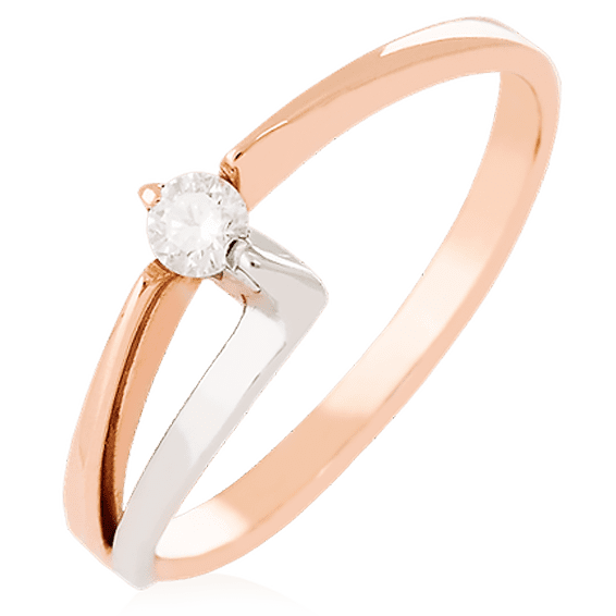 Золотое кольцо с бриллиантом 024027 детальное изображение ювелирного изделия Золотые кольца для помолвки с бриллиантом