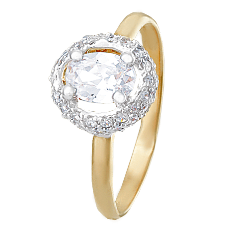 Серебряное кольцо КК3Ф/032 детальное изображение ювелирного изделия Кольца с позолотой