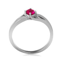 обзорное фото Серебряное кольцо Бамбук рубин 023027  Серебряные кольца со вставками