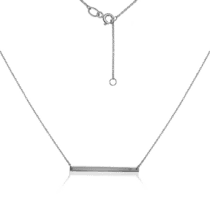 обзорное фото Серебряное колье в минималистичном стиле палочка с фианитом 034312  Серебряные цепочки