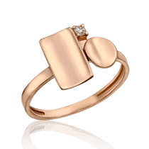обзорное фото Женское золотое кольцо зеркальная Геометрия 033280  Золотые кольца