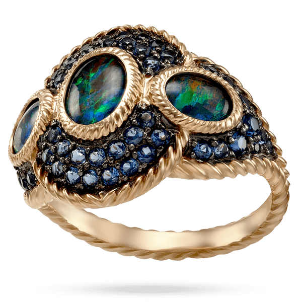 Золотое кольцо с опалом и фианитами Кармен 034149 детальное изображение ювелирного изделия Золотые кольца Золотое кольцо с опалом и фианитами Кармен 034149 детальное изображение ювелирного изделия Золотые кольца