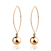 обзорное фото Золотые серьги Шарики 029182  Золотые серьги без вставок