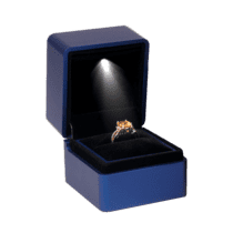 обзорное фото Подарочный футляр для кольца с подсветкой благородный синий 037456  Подарочные футляры и упаковки