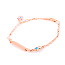 обзорное фото Золотой детский браслет с эмалью 025195 Детские золотые браслеты обзорное фото Золотой детский браслет с эмалью 025195  Детские золотые браслеты