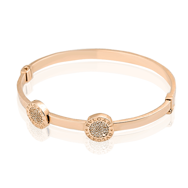 Золотой браслет в стиле BVLGARI 025208 детальное изображение ювелирного изделия Золотой браслет кольцом