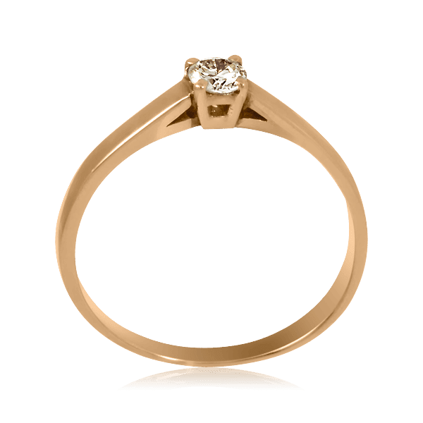 Золотое кольцо из красного золота с бриллиантом 024401 детальное изображение ювелирного изделия Золотые кольца для помолвки с бриллиантом Золотое кольцо из красного золота с бриллиантом 024401 детальное изображение ювелирного изделия Золотые кольца для помолвки с бриллиантом