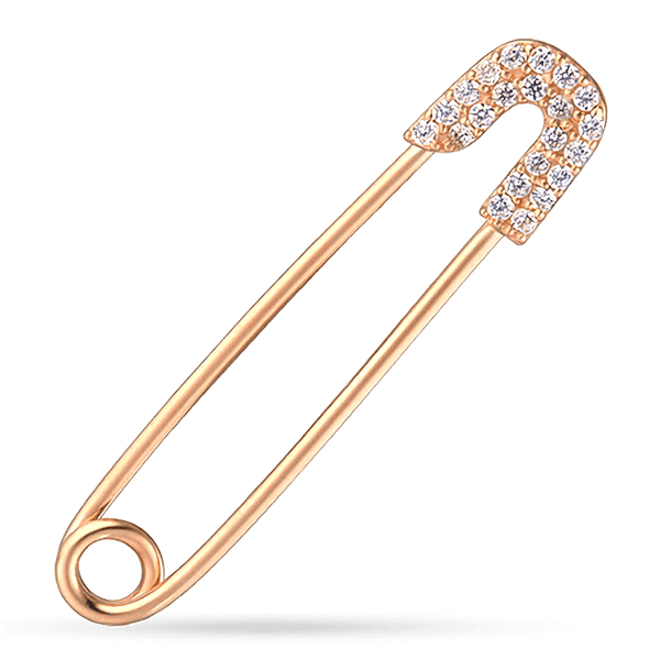 Золота булавка у червоному золоті з фіанітами 585 проби 038160 детальне зображення ювелірного виробу Золота булавка у червоному золоті з фіанітами 585 проби 038160 детальне зображення ювелірного виробу