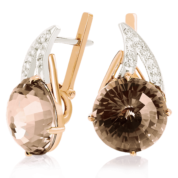 Золотые серьги с раухтопазом 023539 детальное изображение ювелирного изделия Золотые серьги с раухтопазом Золотые серьги с раухтопазом 023539 детальное изображение ювелирного изделия Золотые серьги с раухтопазом