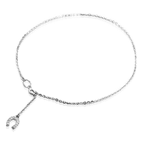 обзорное фото Браслет на ногу золото 585 Подкова с фианитами 032888 Золотые браслеты на ногу обзорное фото Браслет на ногу золото 585 Подкова с фианитами 032888  Золотые браслеты на ногу