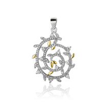 обзорное фото Серебряный подвес с фианитами 027982  Серебряные подвески со вставками