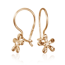 обзорное фото Детские серьги Цветочки 024064  Серьги с камнями