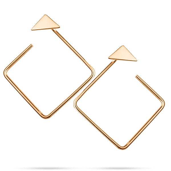 Оригинальные золотые серьги-продевки в геометрическом стиле 039004 детальное изображение ювелирного изделия Золотые серьги без вставок Оригинальные золотые серьги-продевки в геометрическом стиле 039004 детальное изображение ювелирного изделия Золотые серьги без вставок