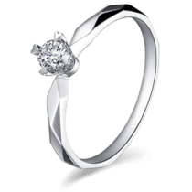 обзорное фото Помолвочное кольцо с бриллиантом в белом золоте 024404  Золотые кольца для помолвки с бриллиантом