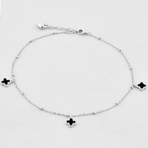 обзорное фото Серебряный браслет на ногу Клевер 039880 Серебряные браслеты на ногу обзорное фото Серебряный браслет на ногу Клевер 039880  Серебряные браслеты на ногу