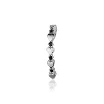 обзорное фото Серебряный подвес с черными фианитами 028019  Серебряные подвески со вставками