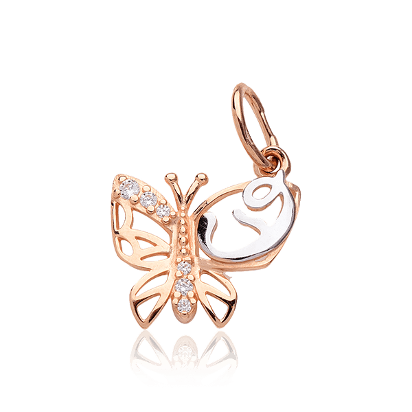 Золотой кулон Бабочка с буквой Э 029584 детальное изображение ювелирного изделия Подвески буквы из золота Золотой кулон Бабочка с буквой Э 029584 детальное изображение ювелирного изделия Подвески буквы из золота