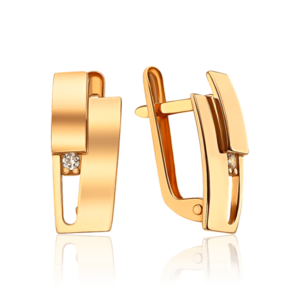 Золотые серьги с фианитом 036245 детальное изображение ювелирного изделия Золотые серьги Золотые серьги с фианитом 036245 детальное изображение ювелирного изделия Золотые серьги