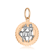 обзорное фото Золотой кулон знак зодиака Стрелец 024368 Золотые подвески знаки зодиака обзорное фото Золотой кулон знак зодиака Стрелец 024368  Золотые подвески знаки зодиака