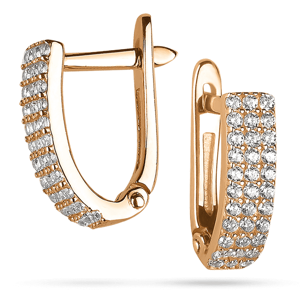 Золотые сережки с фианитами на каждый день 036622 детальное изображение ювелирного изделия Золотые серьги с фианитом Золотые сережки с фианитами на каждый день 036622 детальное изображение ювелирного изделия Золотые серьги с фианитом