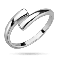 обзорное фото Серебряное кольцо разомкнутое без вставок 040198  Серебряные кольца с фианитом