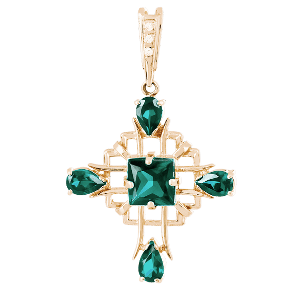 Золотой подвес с топазом 023735 детальное изображение ювелирного изделия Золотые крестики Золотой подвес с топазом 023735 детальное изображение ювелирного изделия Золотые крестики
