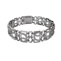 обзорное фото Браслет из белого золота 892023 Золотые браслеты жесткие обзорное фото Браслет из белого золота 892023  Золотые браслеты жесткие