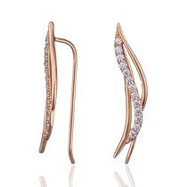 обзорное фото Стильные серьги каффы из золота Воздушный поцелуй 032352  Золотые серьги каффы