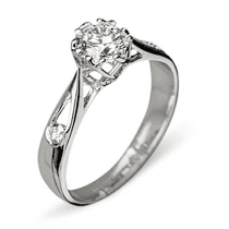 обзорное фото Кольцо из белого золота с бриллиантами R0634  Золотые кольца для помолвки с бриллиантом