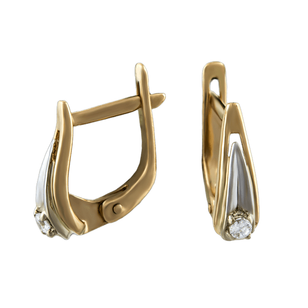 Золотые серьги с цирконием 21196 детальное изображение ювелирного изделия Золотые серьги с фианитом Золотые серьги с цирконием 21196 детальное изображение ювелирного изделия Золотые серьги с фианитом