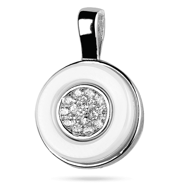 Серебряный подвесок Круг из керамики и фианитов 925 пробы 039403 детальное изображение ювелирного изделия Серебряные подвески со вставками Серебряный подвесок Круг из керамики и фианитов 925 пробы 039403 детальное изображение ювелирного изделия Серебряные подвески со вставками