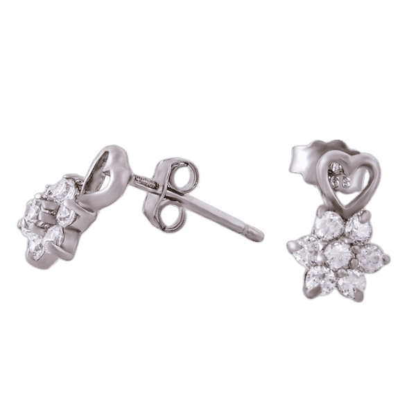 Срібні сережки з цирконієм 18681 детальне зображення ювелірного виробу