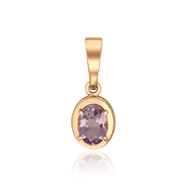 обзорное фото Кулон с аметистом в красном золоте 036954 Золотые подвески обзорное фото Кулон с аметистом в красном золоте 036954  Золотые подвески