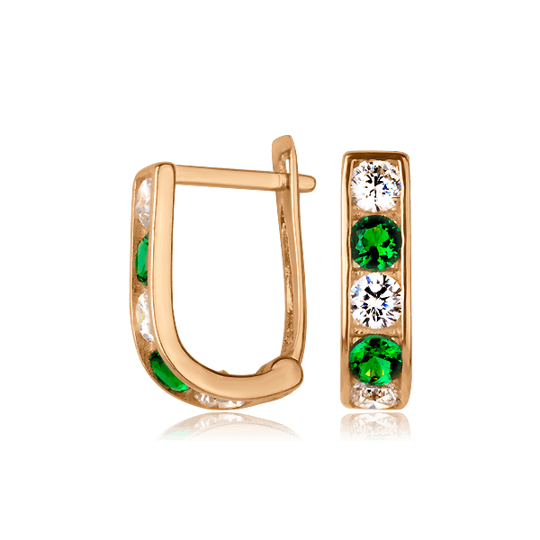 Золотые серьги-дорожки с зелёными и белыми фианитами 027645 детальное изображение ювелирного изделия Серьги с камнями Золотые серьги-дорожки с зелёными и белыми фианитами 027645 детальное изображение ювелирного изделия Серьги с камнями