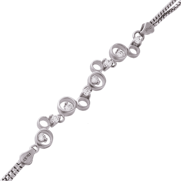 Серебряный браслет с цирконием 14856 детальное изображение ювелирного изделия Серебряные женские браслеты Серебряный браслет с цирконием 14856 детальное изображение ювелирного изделия Серебряные женские браслеты