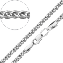 обзорное фото Цепочка Колосок в белом золоте без вставок 027489 Золотые цепочки плетение Колосок обзорное фото Цепочка Колосок в белом золоте без вставок 027489  Золотые цепочки плетение Колосок