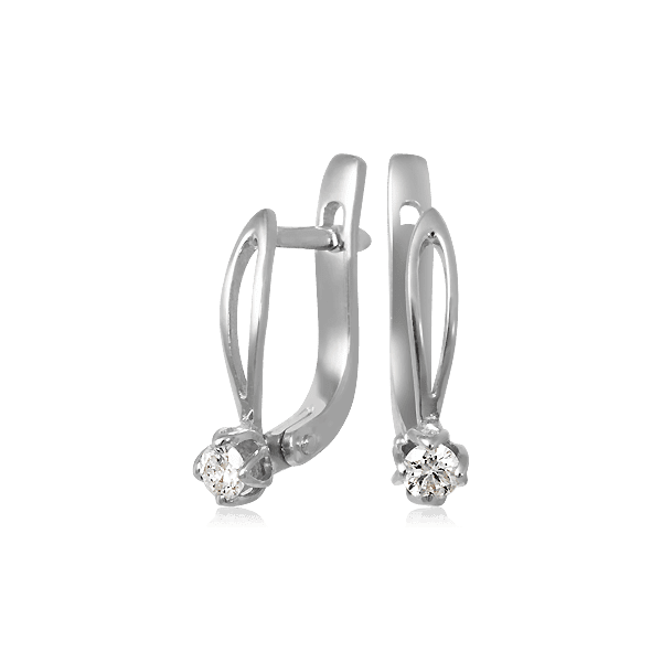 Серьги из белого золота с бриллиантами 024375 детальное изображение ювелирного изделия Золотые серьги с бриллиантами Серьги из белого золота с бриллиантами 024375 детальное изображение ювелирного изделия Золотые серьги с бриллиантами