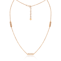 обзорное фото Колье с фианитами в красном золоте 585 пробы 036077  Золотые цепочки