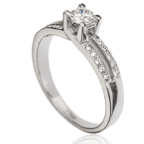 обзорное фото Кольцо с бриллиантами 023316  Золотые кольца для помолвки с бриллиантом