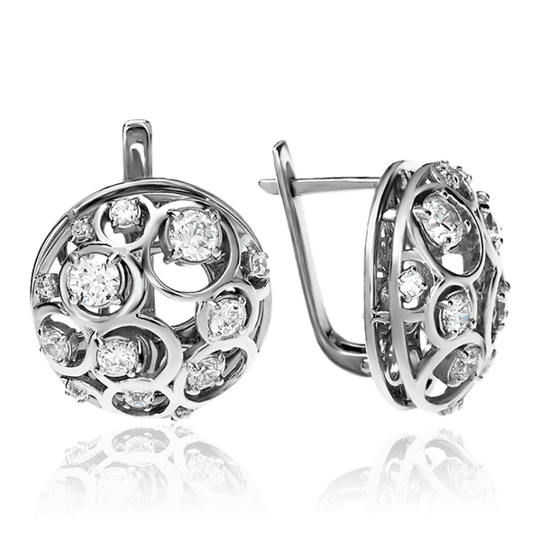 Круглые серебряные серьги с фианитами 034846 детальное изображение ювелирного изделия Серебряные серьги Круглые серебряные серьги с фианитами 034846 детальное изображение ювелирного изделия Серебряные серьги