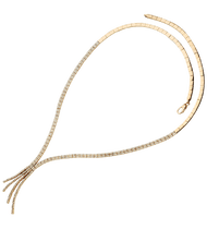 обзорное фото Золотое колье с фианитами 026491 Золотые колье с камнями обзорное фото Золотое колье с фианитами 026491  Золотые колье с камнями