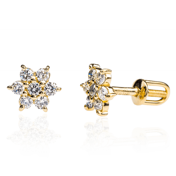Золоті сережки з діамантами Alcor E0326 детальне зображення ювелірного виробу