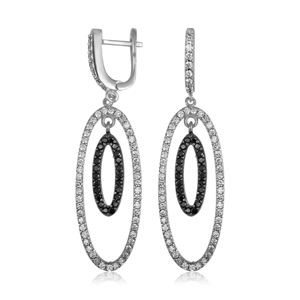 Серебряные серьги с фианитами 025150 детальное изображение ювелирного изделия Серебряные серьги с камнями Серебряные серьги с фианитами 025150 детальное изображение ювелирного изделия Серебряные серьги с камнями