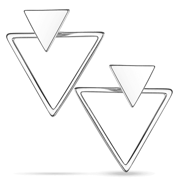 Серебряные серьги-джекеты Триугольники 038132 детальное изображение ювелирного изделия Серебряные серьги без вставок Серебряные серьги-джекеты Триугольники 038132 детальное изображение ювелирного изделия Серебряные серьги без вставок