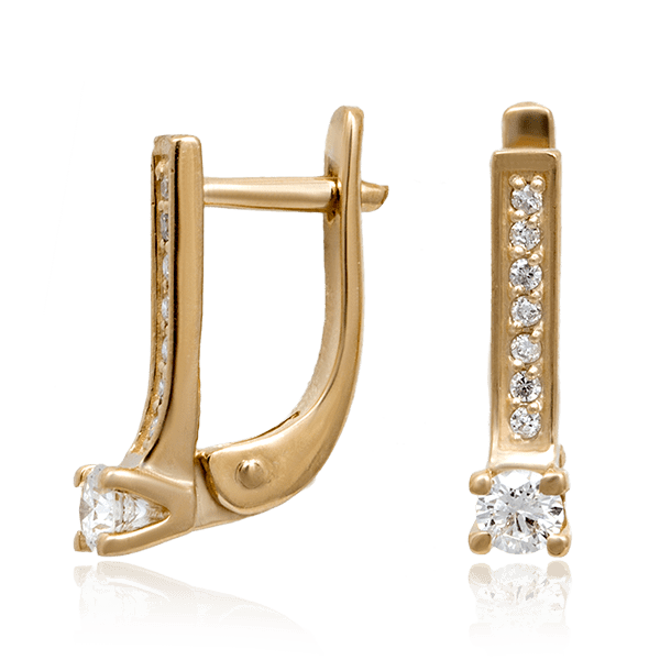 Серьги золотые с бриллиантами E0578-2 детальное изображение ювелирного изделия Золотые серьги с бриллиантами Серьги золотые с бриллиантами E0578-2 детальное изображение ювелирного изделия Золотые серьги с бриллиантами