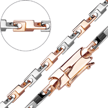 обзорное фото Стильная золотая цепочка с красными и белыми звеньями 032151 Полновесные золотые цепочки обзорное фото Стильная золотая цепочка с красными и белыми звеньями 032151  Полновесные золотые цепочки