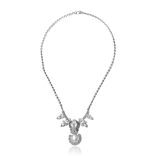 серебряное колье с камнями