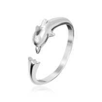 обзорное фото Серебряное кольцо Дельфин 031223  Серебряные кольца без вставок