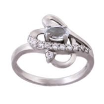 обзорное фото Серебряное кольцо с топазом 4552  Серебряные кольца